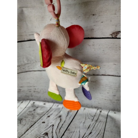 Healthy Baby Asthma & Allergy Cloth Elephant Plush Tether Feet & Rings Toy - Picture 4 of 8